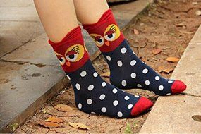 Dhnewsun Women Girls Sweet Cartoon Lovely Owl Cotton Socks N3