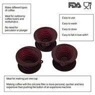 JSS Silicone Coffee Filter Dripper, Food Grade Collapsible Coffee Filter cone with Free Hook (Black) N9
