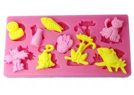 FOUR-C Silicone Mold Cats Cupcake Decor Mold Color Pink
