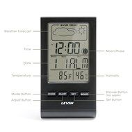 Indoor Humidity Monitor, Levin Hygrometer with Temperature, Digital Alarm Clock, Weatherprophet and Digital Calendar... N5
