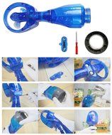 Blue Hand Held Breezy Fan and Water Spray Bottle for Beach, Camping, Summer N2