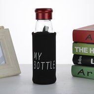 Star Seven Handmade 19 Oz Glass Water Bottle-Extra Strong Crystal Glass Bottle Tea Cup Tea Bottle with Nylon Sleeve... N2