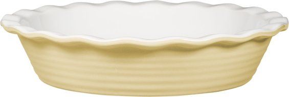 Embossed Rings 10.25"D Pastels Yellow Pie Plate