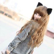 Chunlin Orecchiette Anime Neko Cosplay Halloween Party Cat Fox Ears Long Fur Ears (Black Headband) N4
