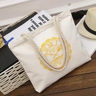 AutumnFall Fashion Cute Printing Women Girls Canvas Bags Shoulder Bag Casual Handbag (Gray) N16