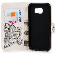 Galaxy S6 Case,Samsung Galaxy S6 Case - Wallet Flip Stand Case Embossed Plants PU Leather Case Shockproof Soft... N21