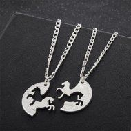 2PC Charm Animal Horse Necklaces Pendant Women Men Party Lover BFF Jewelry Gifts N2