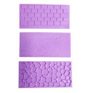 Silicone Embossed Textured Patterned Printing Moulds- Wood, Brick Wall, Cobblestone effects- for Cake Decorating... N2