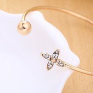 Personalityer Clover Open Cuff Bracelet Bangle Women Lady Fancy Stylish