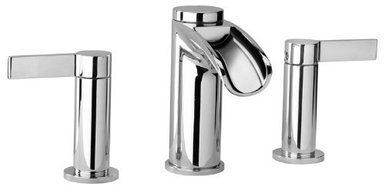 Jewel Faucets 10214WFS Chrome Two Lever Handle Widespread Lavatory Faucet with Waterfall Spout by Jewel Faucets