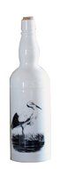 Creative Co-Op Stoneware Bottle with Stork Image and Cork, 10.75-Inch