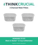 Crucial Coffee 3 Black and Decker Charcoal Water Filters Fit 12 Cup Coffee Machines