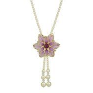 Binmer(TM) Natural Freshwater Pearl Necklace Fashion Jewelry Beaded Flower Necklace for Wendding /Party (Gray) N4
