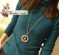 Vintage Nostalgic Retro Antiqued Bronze Peace Sign Pendant Necklace Long Chain N2