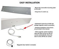 Awoco 36&rdquo; Super Power 2 Speeds 1400 CFM Indoor Air Curtain with an Easy-Install Magnetic Door Switch N3