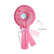 Dealpeak Mini Rechargeable Foldable USB Handheld Fan Fast Cooling Fan Cooler (pink) N28