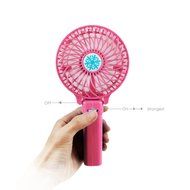 Dealpeak Mini Rechargeable Foldable USB Handheld Fan Fast Cooling Fan Cooler (pink) N29