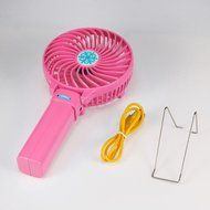 Dealpeak Mini Rechargeable Foldable USB Handheld Fan Fast Cooling Fan Cooler (pink) N30