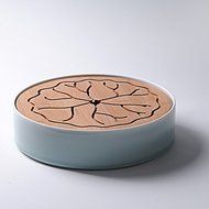 CCWY Dry foam ceramic Lotus tea tray small round bamboo mini storage-type water tray sea tea kungfu tea tea,Powder...
