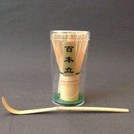 Japanese Nami Wave Porcelain Matcha Bowl Bamboo Scoop 100 Whisk Tea Ceremony Set