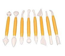 Ehdching 11pcs Cake Sugarcraft Fondant Decorating Pin Smoother Embosser Rolling Tools Kit Set