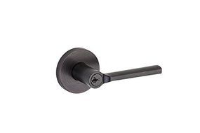 Kwikset Corporation 91560-018 Lisbon Round Keyed Entry Lever featuring SmartKey, Venetian Bronze by Kwikset