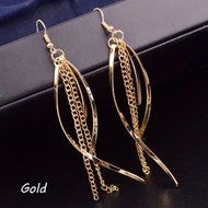 CharmingPlated silver Fashion Stylish Lady Dangle Ear Stud Hoop Earrings N2