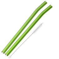 Hummingbird Glass Straws with Cleaning Brush (2 Pack), 8&quot; x 9.5mm, Blue N6