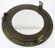 Aluminum Porthole Mirror with Antique Bronze Finish - 15 Inch - Nautical Ship D&Atilde;&copy;cor by ITDC