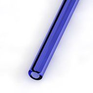 Hummingbird Glass Straws with Cleaning Brush (2 Pack), 8&quot; x 9.5mm, Blue N7
