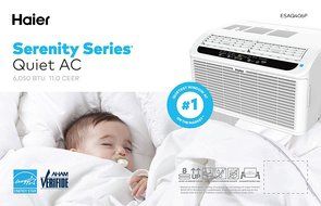 Haier ESAQ406P Serenity Series 6050 BTU 115V Window Air Conditioner with LED Remote Control N5