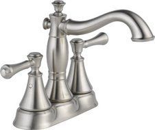 Delta Faucet 2597LF-SSMPU Cassidy Two Handle Centerset Lavatory with Metal Pop-Up, Stainless by DELTA FAUCET