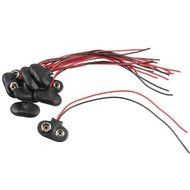 TOOGOO(R) 10 Pcs Black Faux Leather Shell T Type Wired 9V Battery Clip Connector N2