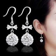 Women Fashion Jewelry 925 Silver Sterling vintage Dangle Earrings Elegant Stud C N18