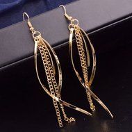 CharmingPlated silver Fashion Stylish Lady Dangle Ear Stud Hoop Earrings N3