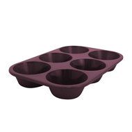 Marathon Housewares KW200010RD Premium Silicone 6 Cup Standard Size Muffin Pan, Red N5