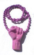 Power to the people / purple necklace made of resin simple bead necklace pendant style purple pride necklace N3