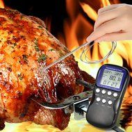Hense Digital Precision Meat Thermometer for Cooking BBQ Grill,Oven Wireless Countdown Stainless Steel Probes... N16