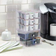 InterDesign Single Serve Coffee Pod Holder for Kitchen Pantry, Countertops - Holds 27 Capsules, Clear N5