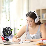 Elechomes EH101 Rechargeable Operated Clip on Mini Desk USB Fan for Home Office Baby Stroller Car Laptop Study... N6
