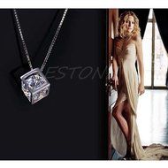 Fashion Women's Silver Plated Chain Crystal Rhinestone Pendant Necklace N N2