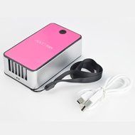 Dealglad Portable USB Rechargeable Desk Hand-held Mini Cooli Bladeless Cooler Air Conditioner Cooling Fan (Blue) N11