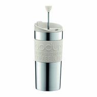 Bodum Coffee Travel Press With Extra Lid Stainless Steel - Black - 0.35 L, 12 Oz