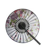 Weixinbuy Round Floral Japanese Style Fabric Hand Fan Colorful Home Festival Decor N3