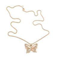 Fashion Cute Butterfly Pendant Necklace Stainless steel Women's Chain Jewelry N7