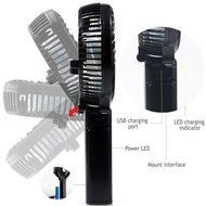 Handheld Personal Small Portable Battery Powered Operated Desk Cooling Fans for Home and Travel (Black)