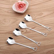 Bidlsbs Love Heart Shape Stainless Steel Creative Coffee Scoops Milk Espresso Sugar Ice Cream Spoons Teaspoons... N2