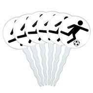 Set of 6 Cupcake Picks Toppers Decoration Sports and Hobbies - Bowling Ball