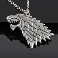 Vintage Game of Thrones House of Stark Wolf Fire Direwolf Pendant Necklace Gift N3