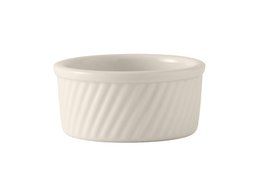 Tuxton BEX-0804 Vitrified China Souffle, Swirl Sides, 8 oz, 4&quot;, Eggshell (Pack of 12)